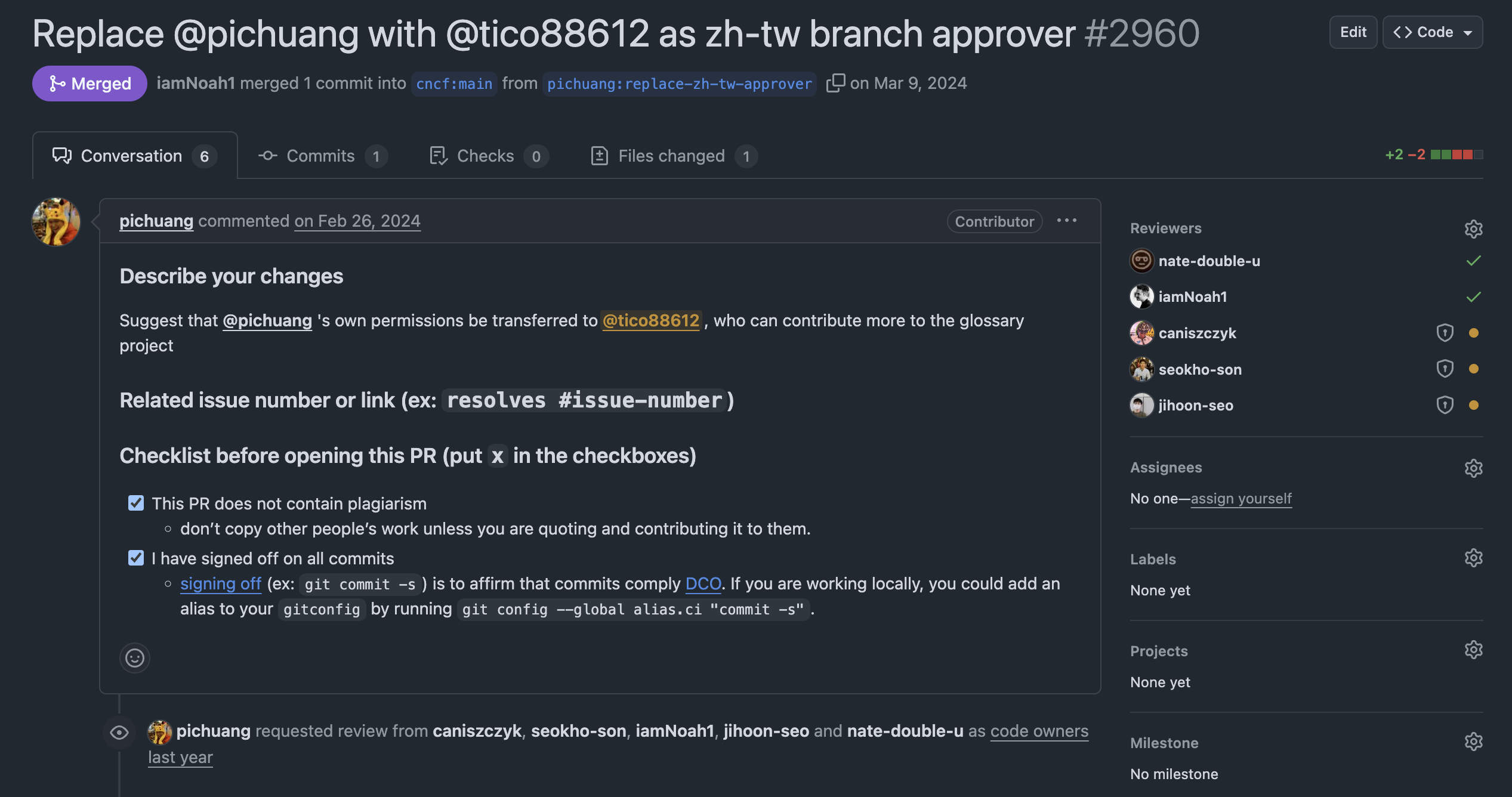 提名 CNCF Glossary 的 zh-tw 分支 Approver