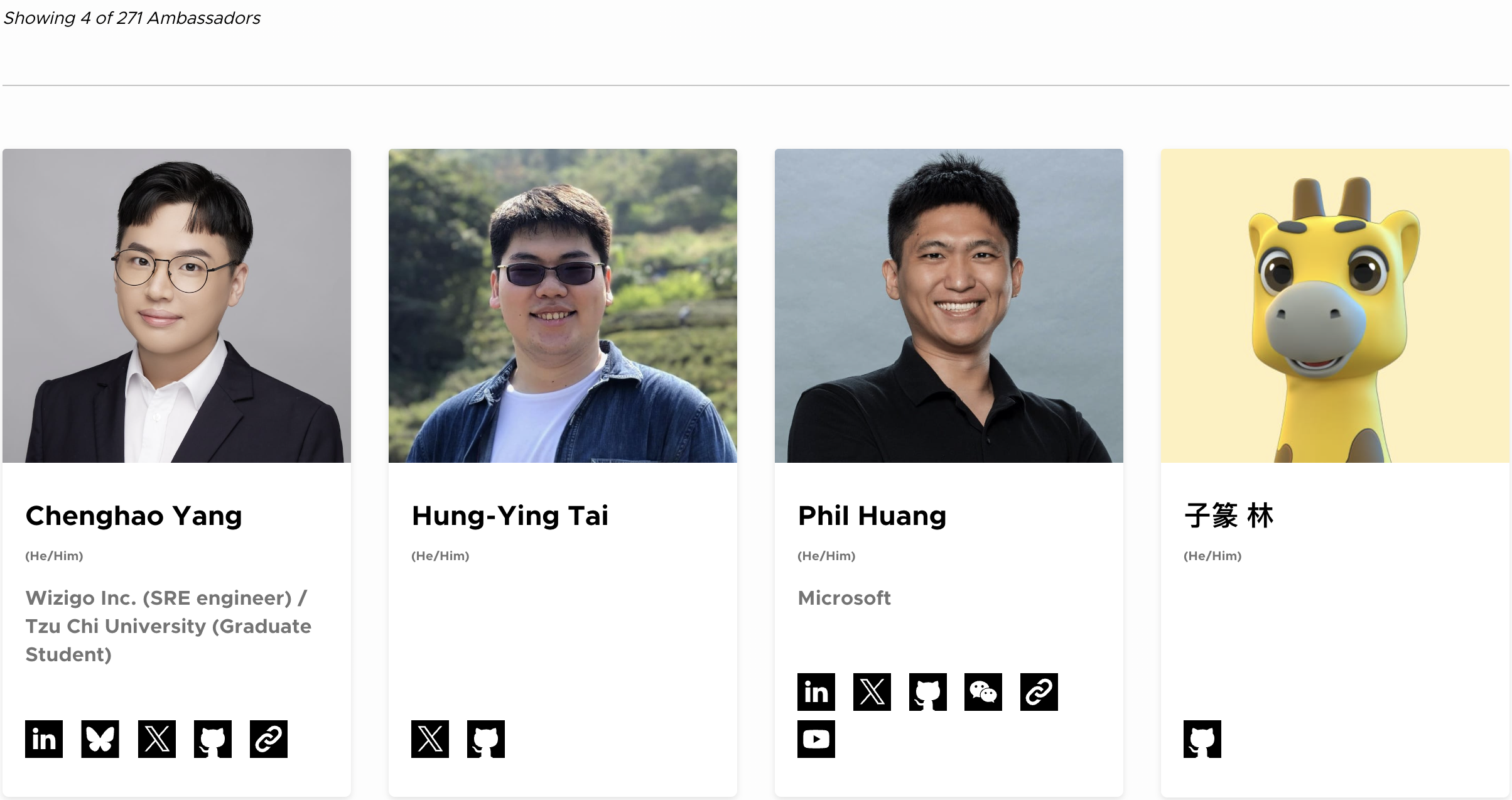 臺灣現在的 Ambassador（記錄到 2025/06 以前）