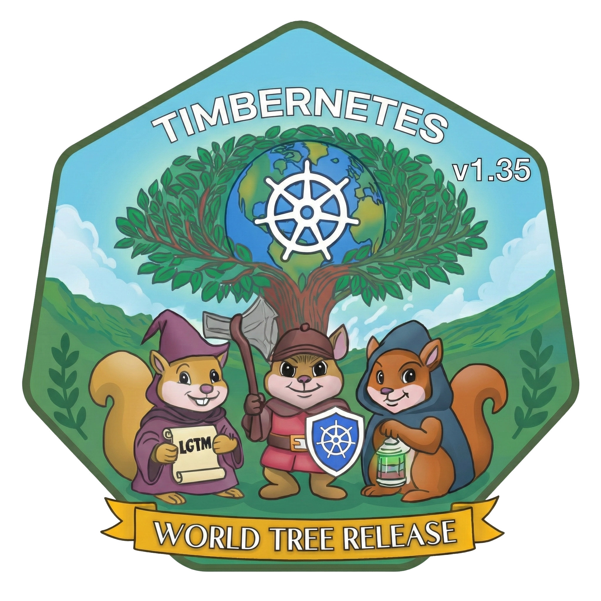 Kubernetes v1.35: Timbernetes 世界樹 Logo