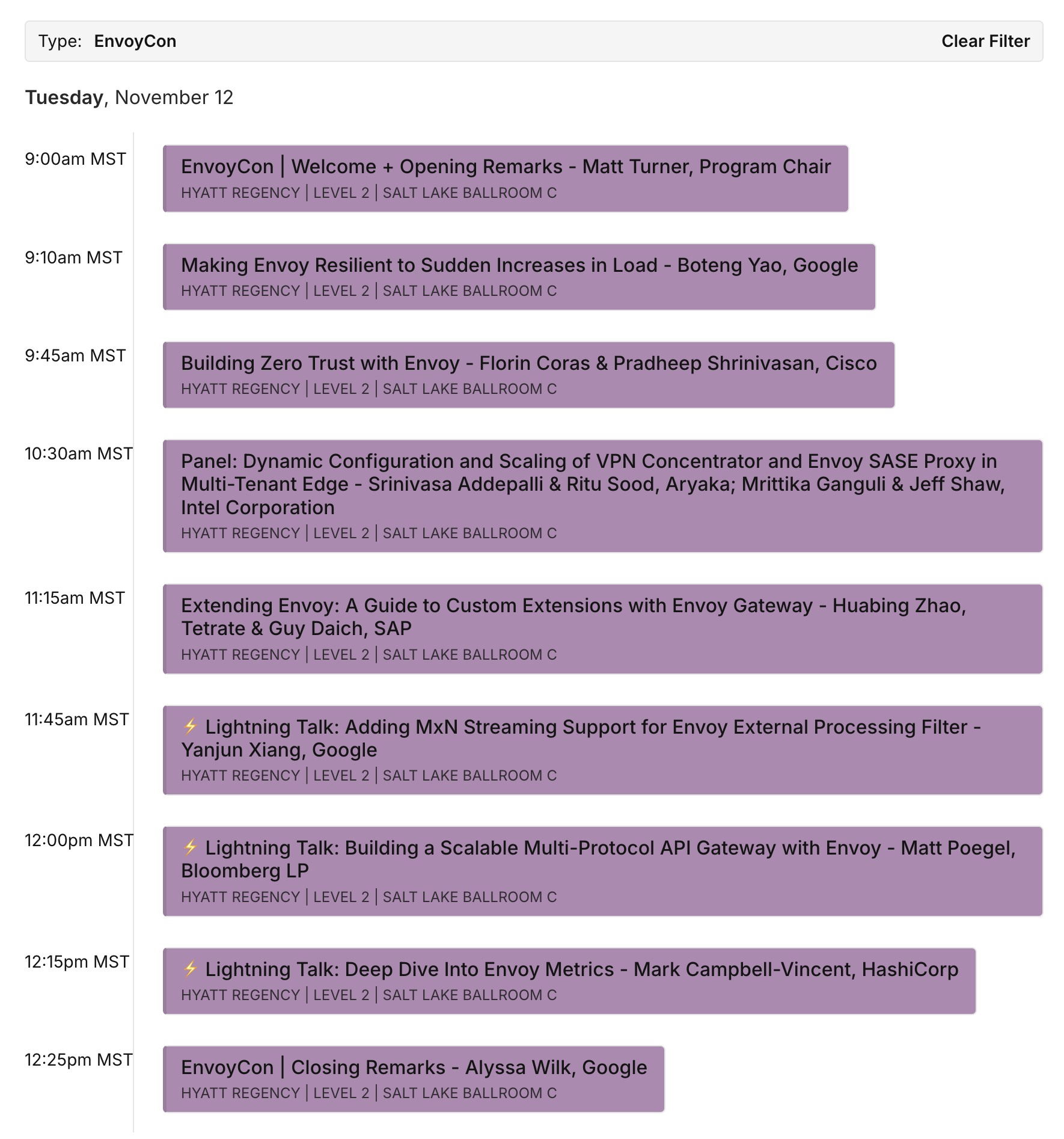 EnvoyCon 的議程活動