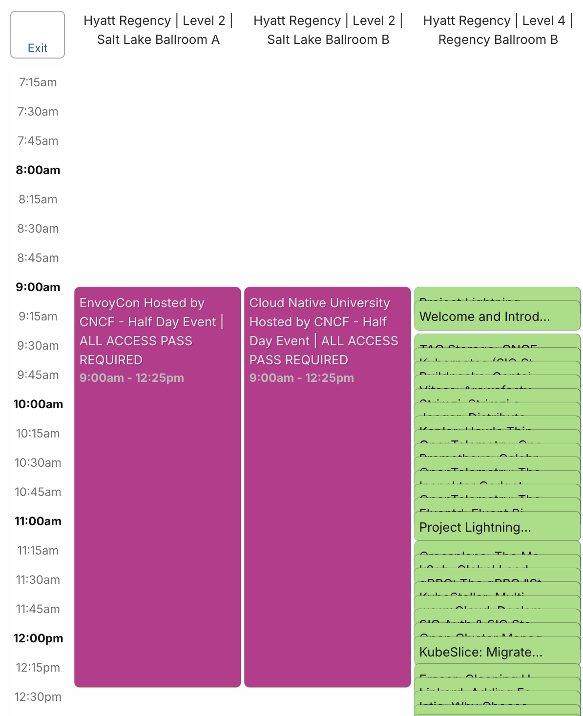 主要活動標示的 Co-located Events 時段